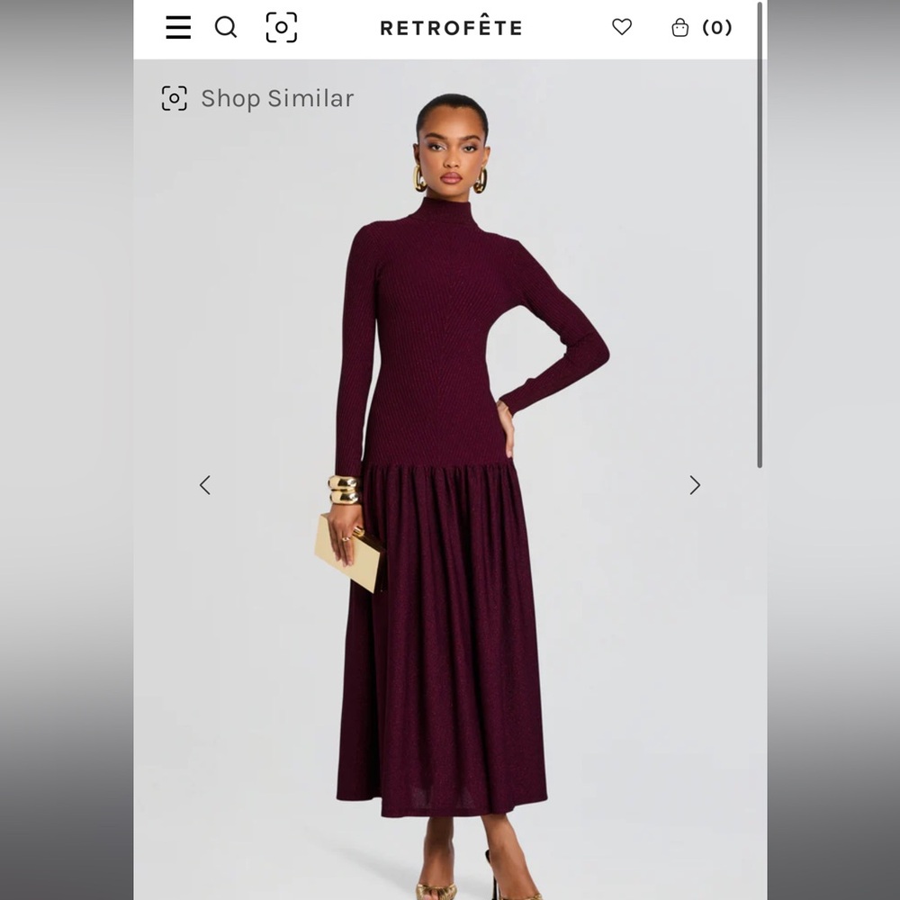 Burgundy Long Sleeve Dress Sparkly Sweater